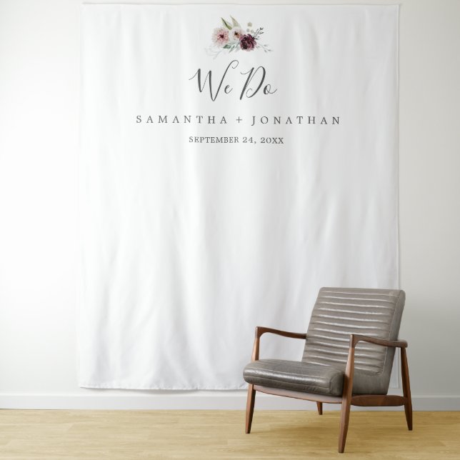Tenture Floral Romance Mariage fond photo (En situation)