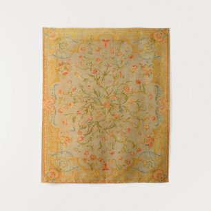 Tenture Floral Savonnerie Rose Tulip Verdure 