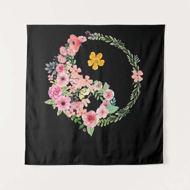 Tenture Floral Yin Yang (Devant)