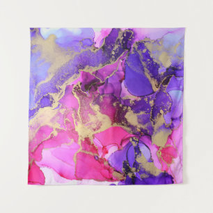 Tenture Flux D'Encre D'Or Rose De Luxe. Calques liquides d