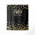 Fond 50e Anniversaire Or Noir Confettis