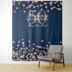 Fond 50e Anniversaire Rose Gold Navy Confettis
