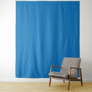 Tenture Fond bleu uni à motif de pois