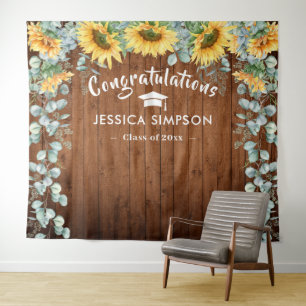 Tenture Fond de Backdrop de Photo Eucalyptus Tournesols Mo