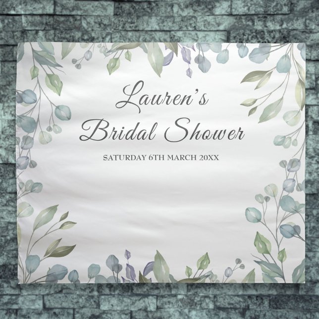 Tenture Fond de cabine photo de mariage floral verdure (Greenery Floral Bridal Shower Photo Booth Backdrop)