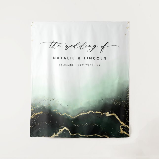 Tenture Fond de cabine photo émeraude ombré de brume éthér (Devant)