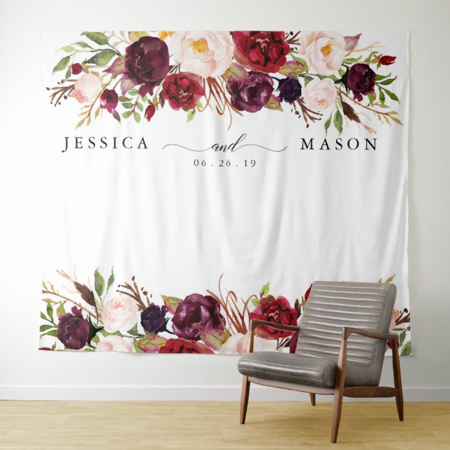 Tenture Fond de cabine photo Rustique Bourgogne Marsala (En situation (horizontale))