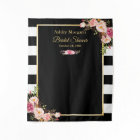 Fond de cérémonie de mariage floral rayures noir e