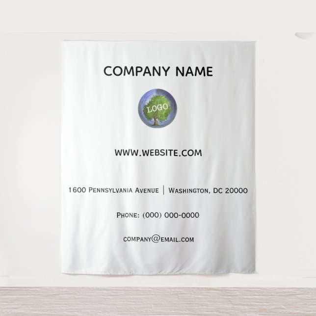 Tenture Fond de décor avec logo d'entreprise (Devant)
