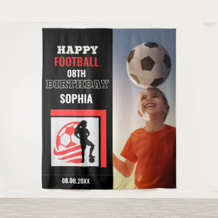Tenture Fond de décor d'anniversaire de football, fille fo