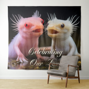 Tenture Fond de décor de fête de poissons axolotls Bannièr