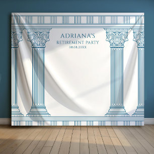 Tenture Fond de décor de fête de retraite grecque bleu