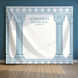 Tenture Fond de décor de fête en toge bleue avec colonnes