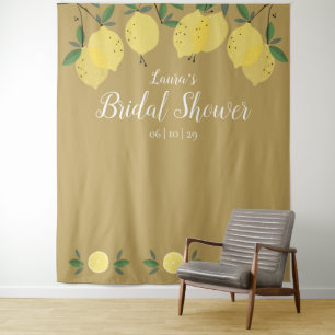Tenture Fond de décor de mariage doré aux citrons modernes