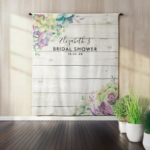 Tenture Fond de décor de photo de douche de mariée Succule