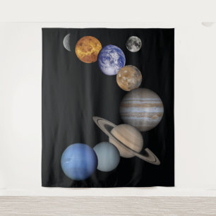 Tenture fond de décor du système solaire