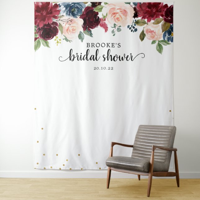 Tenture Fond de décor floral rose pour une fête de mariage (En situation)