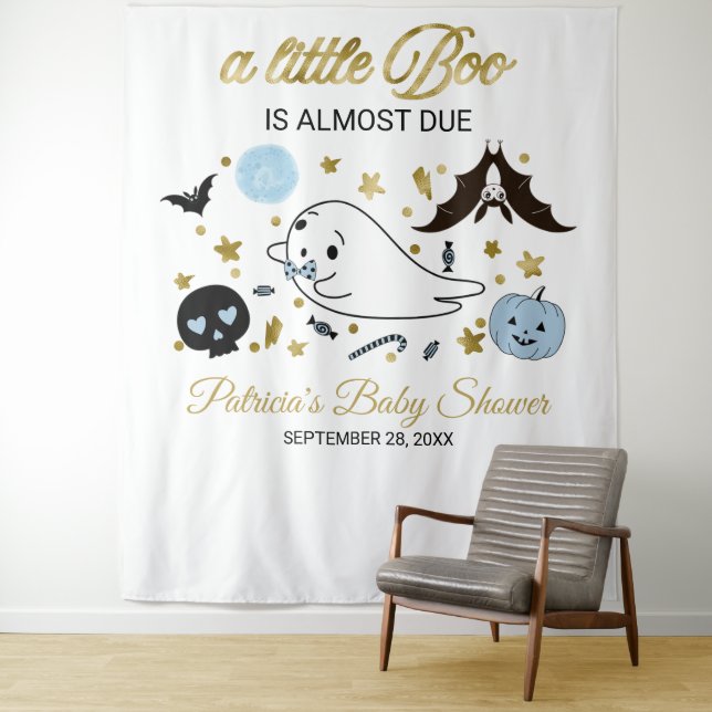Tenture Fond de décor pour Baby Shower Halloween Ghost Lit (En situation)