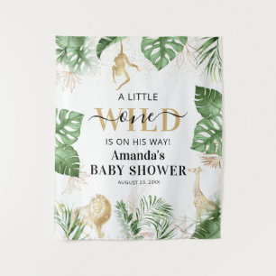 Tenture Fond de décor pour Baby Shower Jungle/Safari Wild 