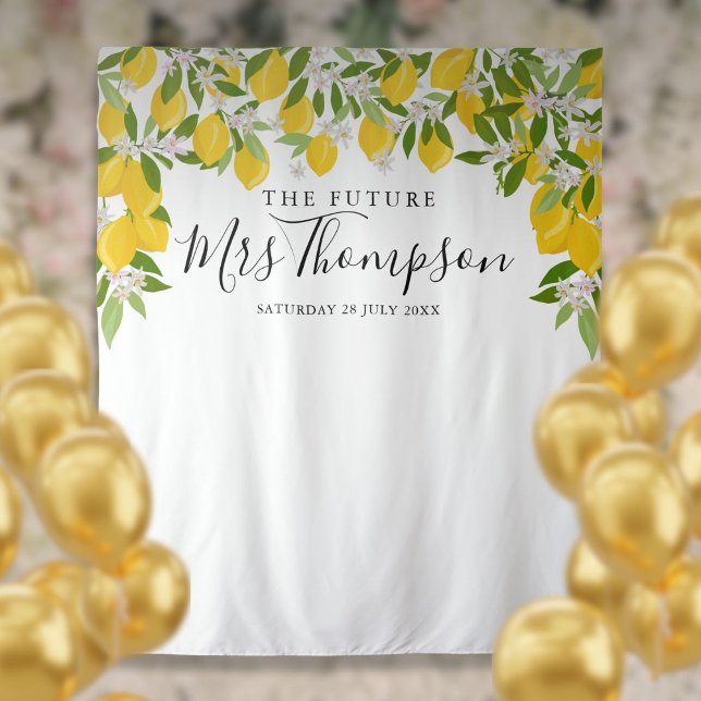 Tenture Fond de décor pour la fête de mariage de la future (Future Mrs Lemons Bridal Shower Photo Backdrop)