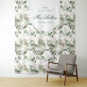 Tenture Fond de décor pour mariage bohème avec eucalyptus