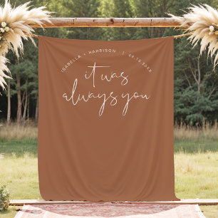 Tenture Fond de décor pour mariage bohème orange brûlé COR