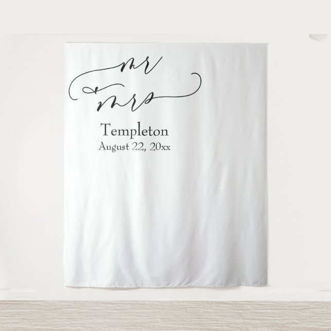 Tenture Fond de décor pour photo « Mr & Mrs Simple » align (Devant)