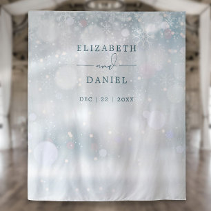 Tenture Fond de décor pour photobooth de mariage hivernal