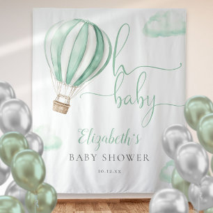Tenture Fond de décor pour shower de bébé montgolfière