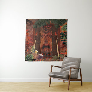 Tenture Fond de décor pour soirée Tiki Aloha Hawaïenne Lua