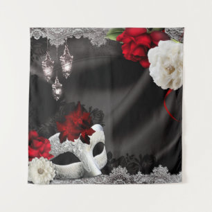 Tenture Fond de décoration de fête floral élégant noir rou