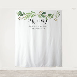 Tenture Fond de décoration de mariage avec feuilles d'euca
