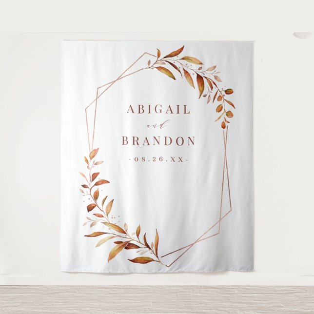 Tenture Fond de décoration de mariage géométrique à feuill (Devant)