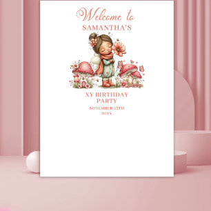 Tenture Fond de décoration florale rose pour le 1er annive