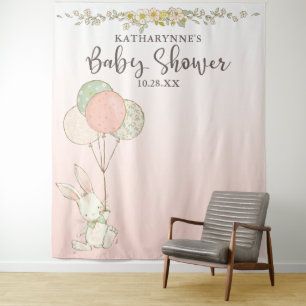 Tenture Fond de Décoration pour Baby Shower aux Fleurs Ros