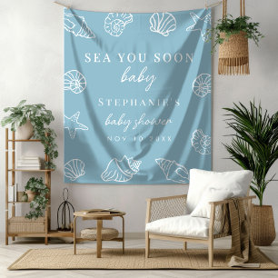 Tenture Fond de Décoration pour Baby Shower Bleu Poussiére