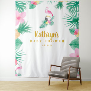 Tenture Fond de Décoration pour Baby Shower Tropical, Acce