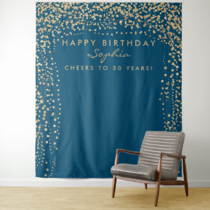 Tenture Fond de fête d'anniversaire avec confettis dorés p