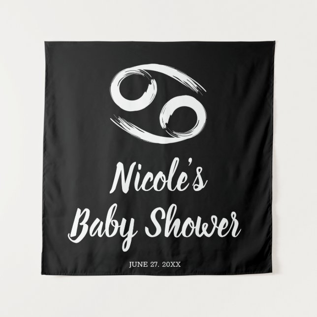 Tenture Fond de fête d'astrologie du zodiaque CANCER juin  (Devant)