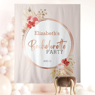 Tenture Fond de fête de bachelorette florale aquarelle ros