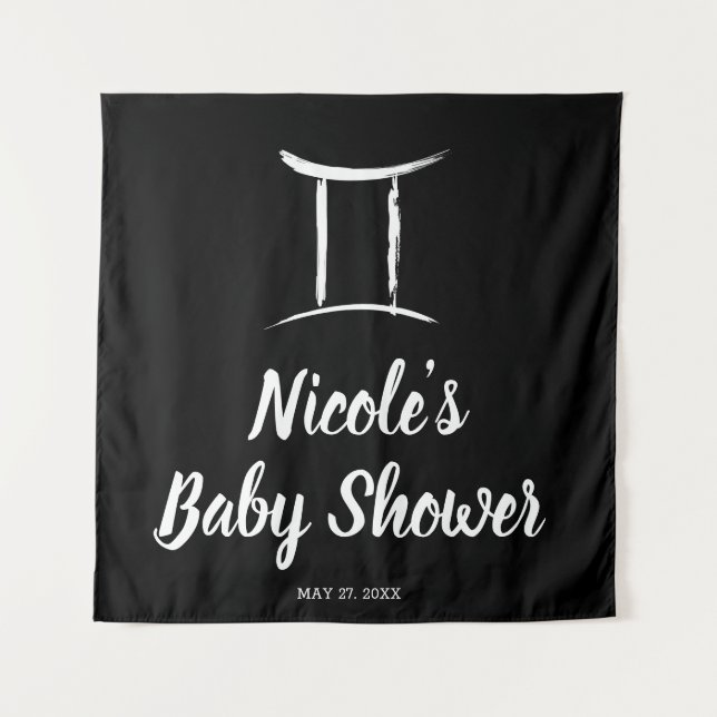 Tenture Fond de fête du signe astrologique zodiacal de Gém (Devant)