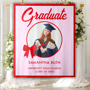 Tenture Fond de graduation avec noeud en gingham rouge pou