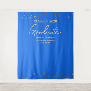 Tenture Fond de graduation de la promotion 2021 BLUE Gold 