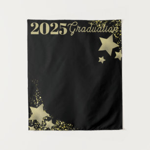 Tenture Fond de graduation étoiles dorées