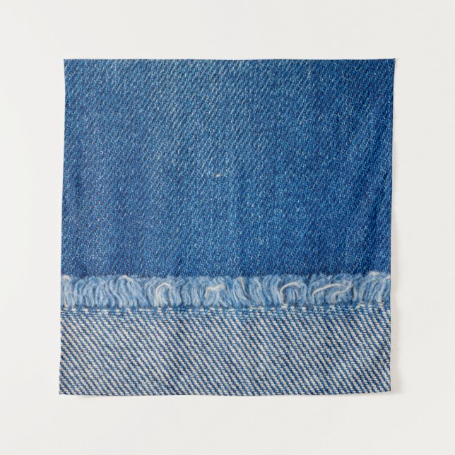 Tenture Fond de jeans bleu en tissu, texture denim (Devant)