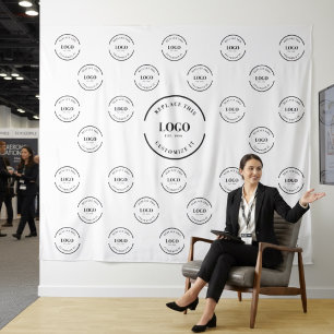Tenture Fond de logo d'entreprise étape et répétition inst