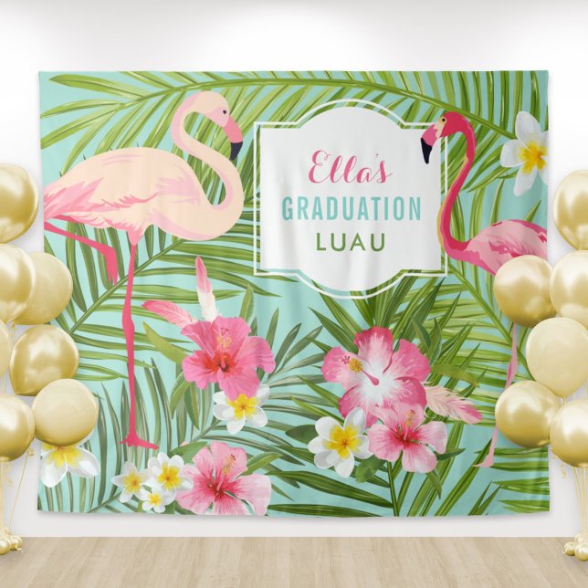 Tenture Fond de luau de remise de diplôme de flamant rose  (Créateur téléchargé)