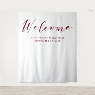 Tenture Fond de mariage à l'écriture Marsala   Accessoire 