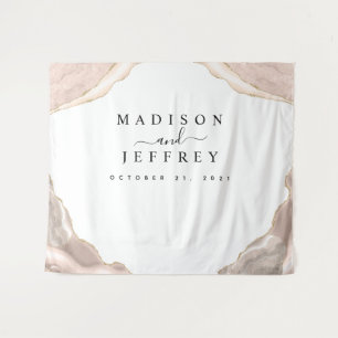Tenture Fond de mariage Agate Blush & Gold Glitter