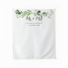 Fond de mariage avec feuilles d'eucalyptus